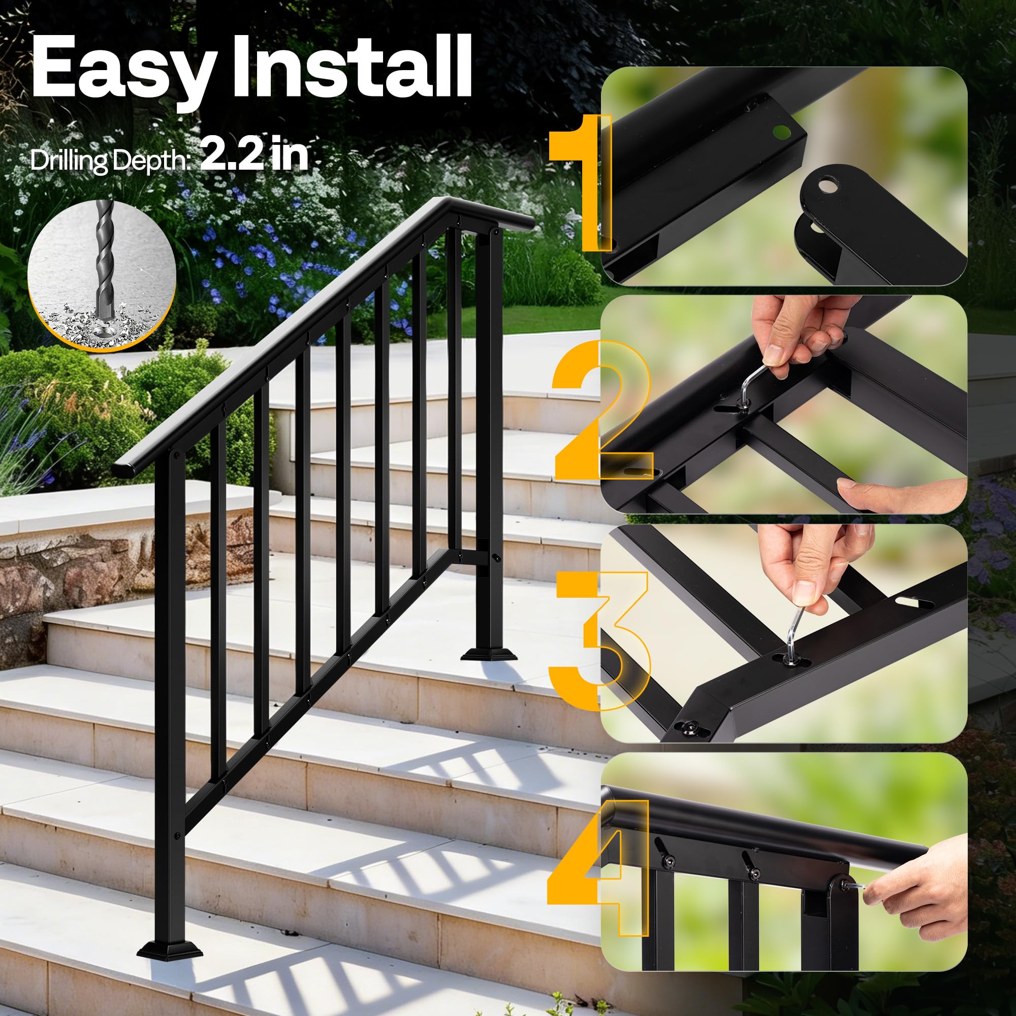 VIVOHOME installation hardware kit simplifies DIY setup on wood, concrete, or brick.