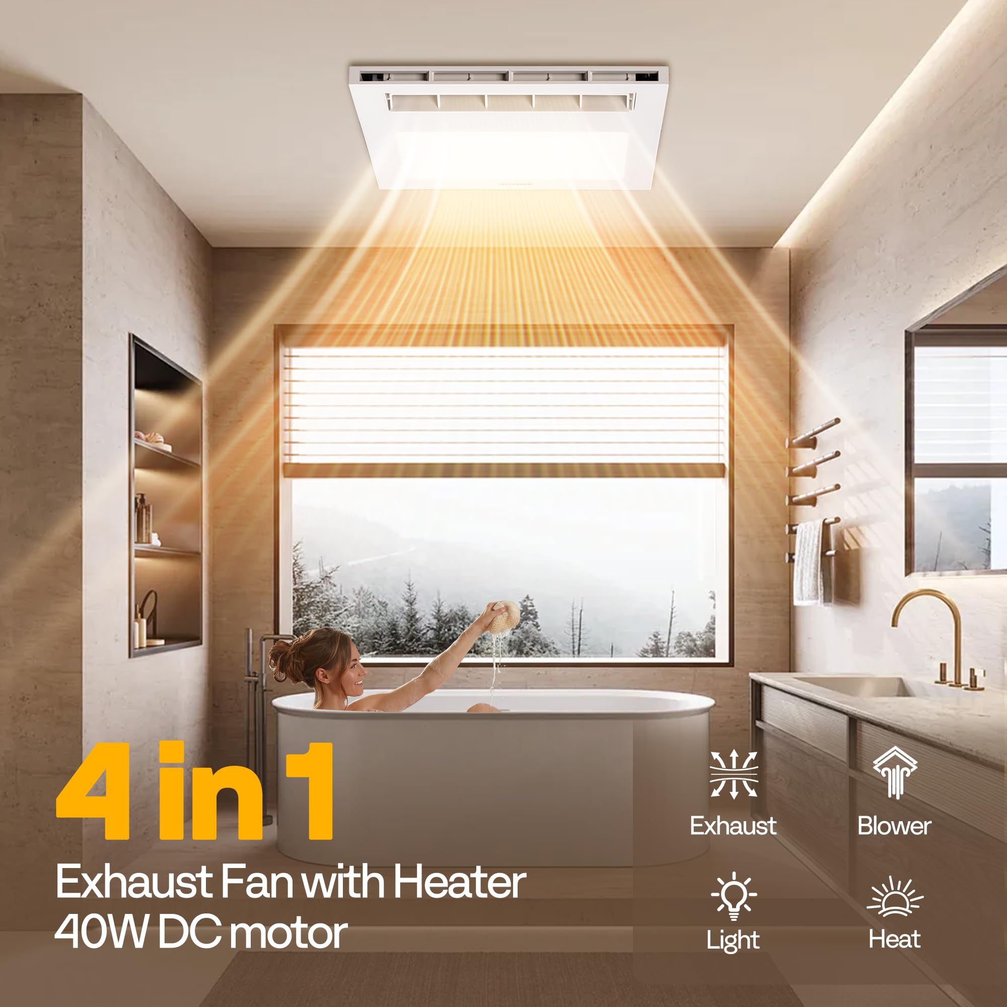 VIVOHOME LED light panel with three color temperatures for ambient bathroom lighting