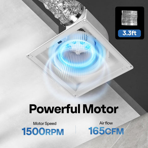 VIVOHOME multi-blade wheel delivers strong airflow with silent operation