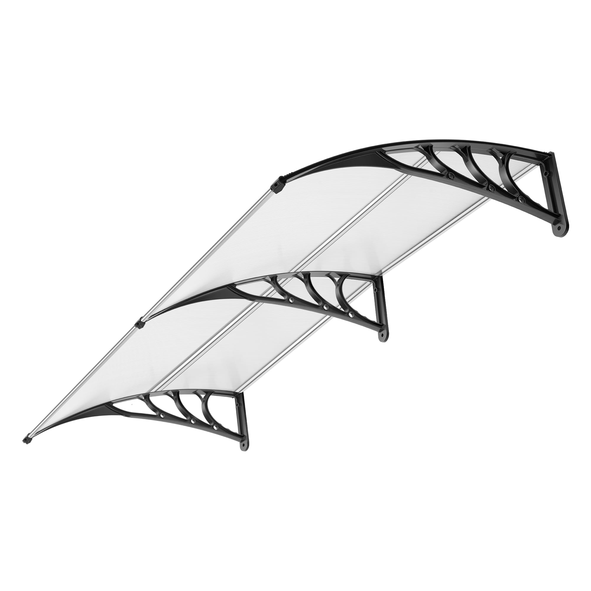 VIVOHOME polycarbonate awning panel closeup showing durable, clear protection for doors and windows.