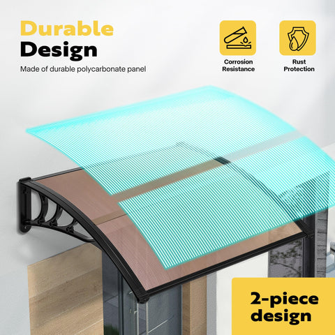 VIVOHOME polycarbonate window awning right bracket with balanced support