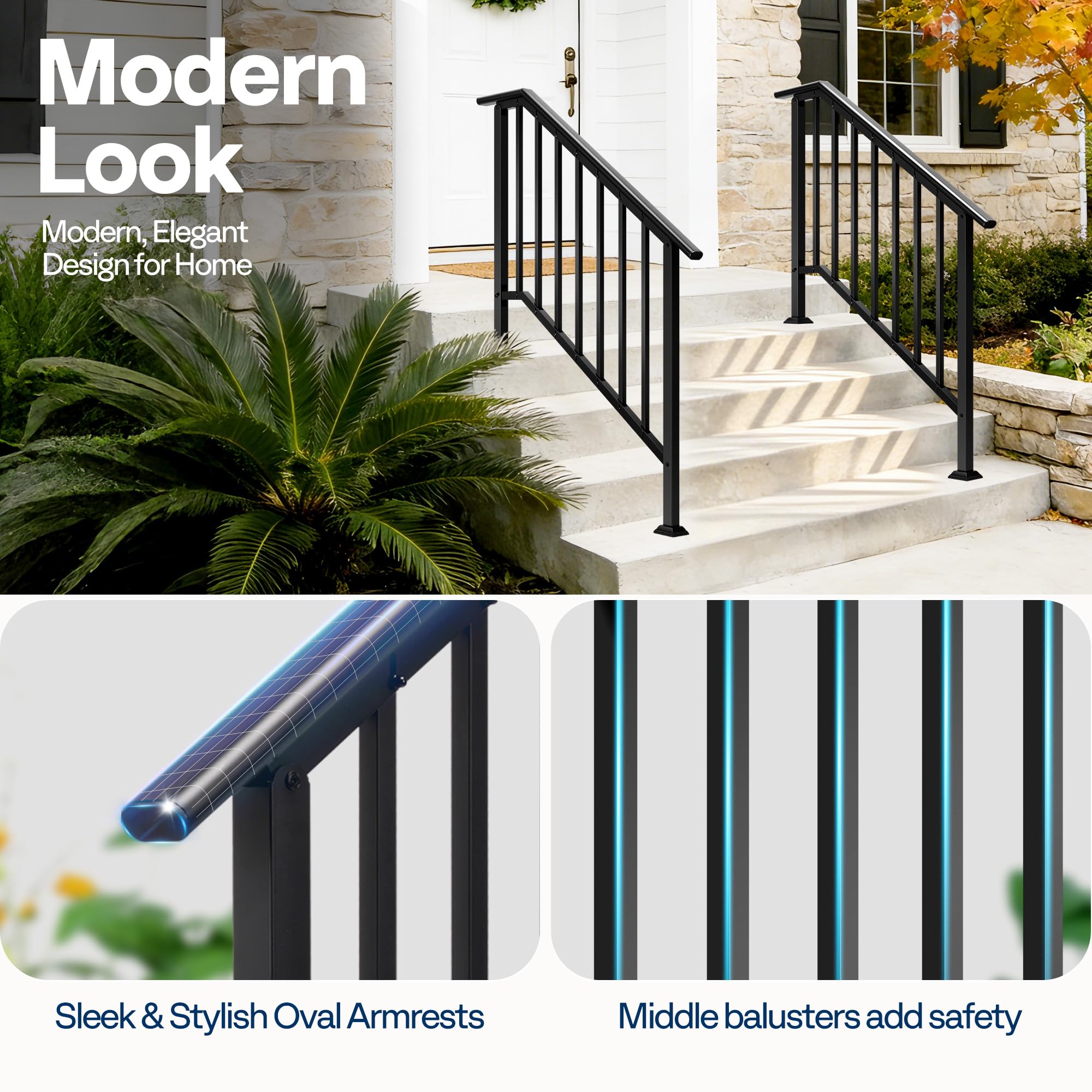 VIVOHOME porch and deck stair installation for safe outdoor access.