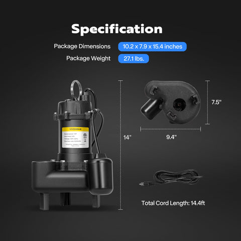 Thermal protection safeguards the motor during heavy drainage tasks.