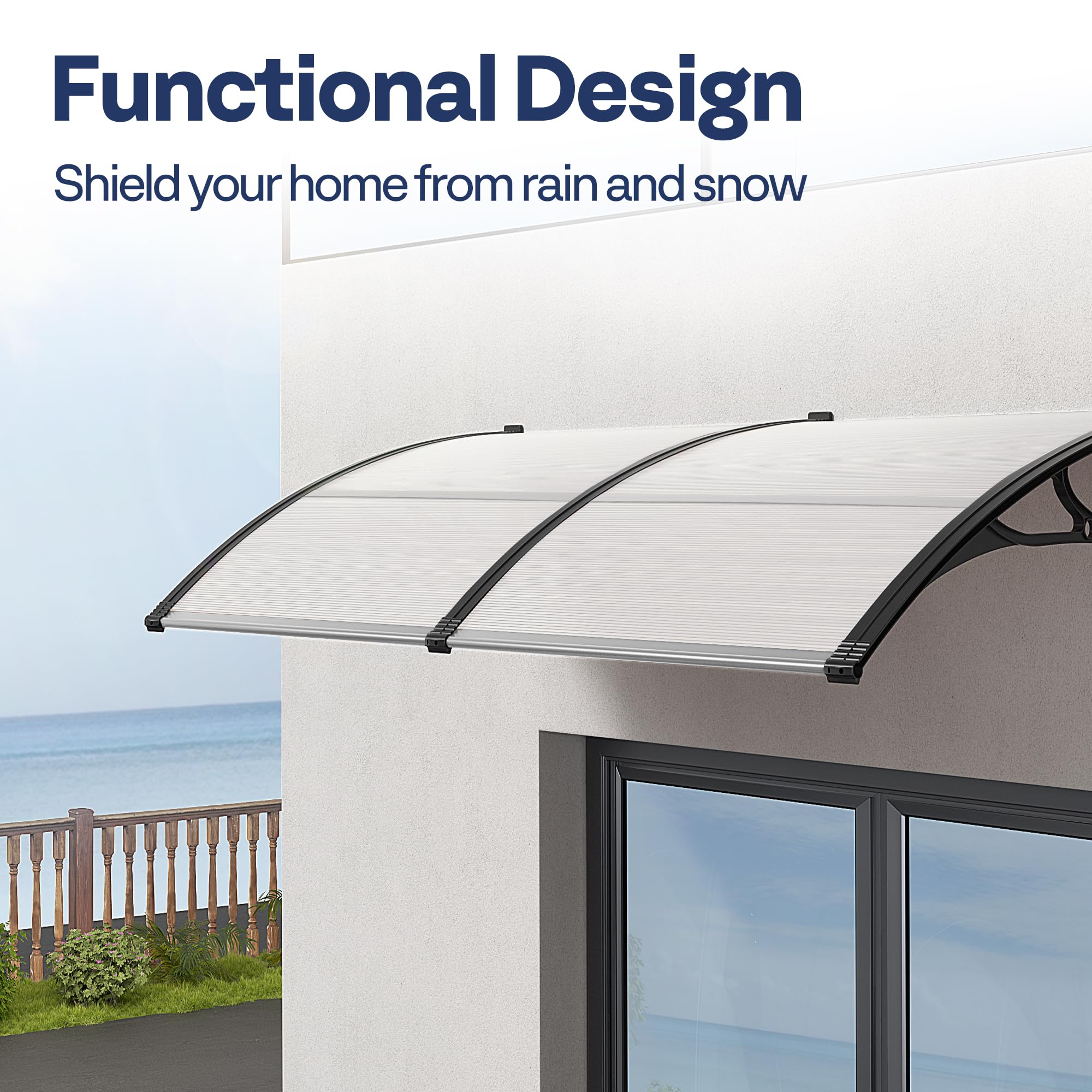 VIVOHOME two-piece panel design demonstrates enhanced stability for entryway coverage.
