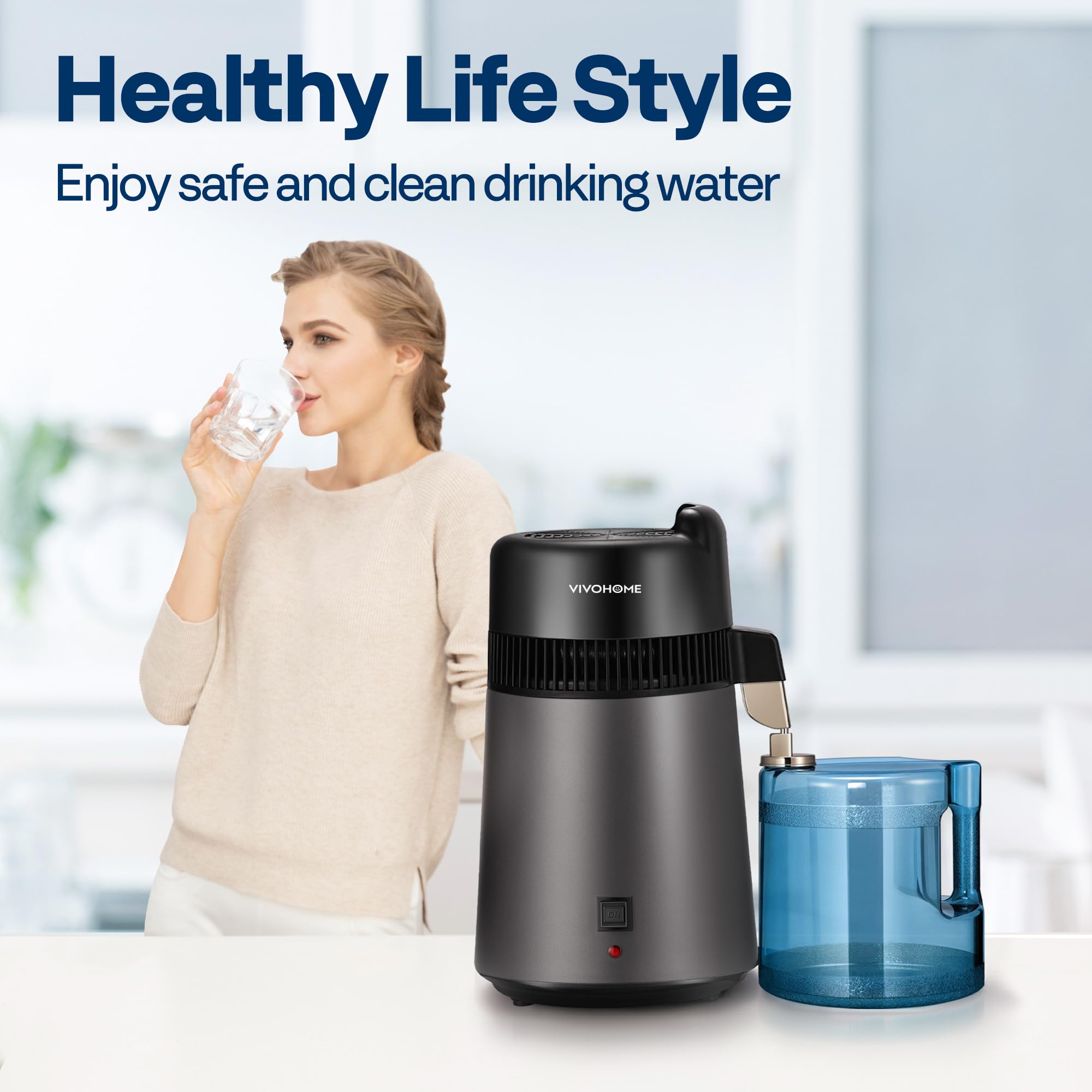 Vivohome water distiller control panel for easy operation during busy days