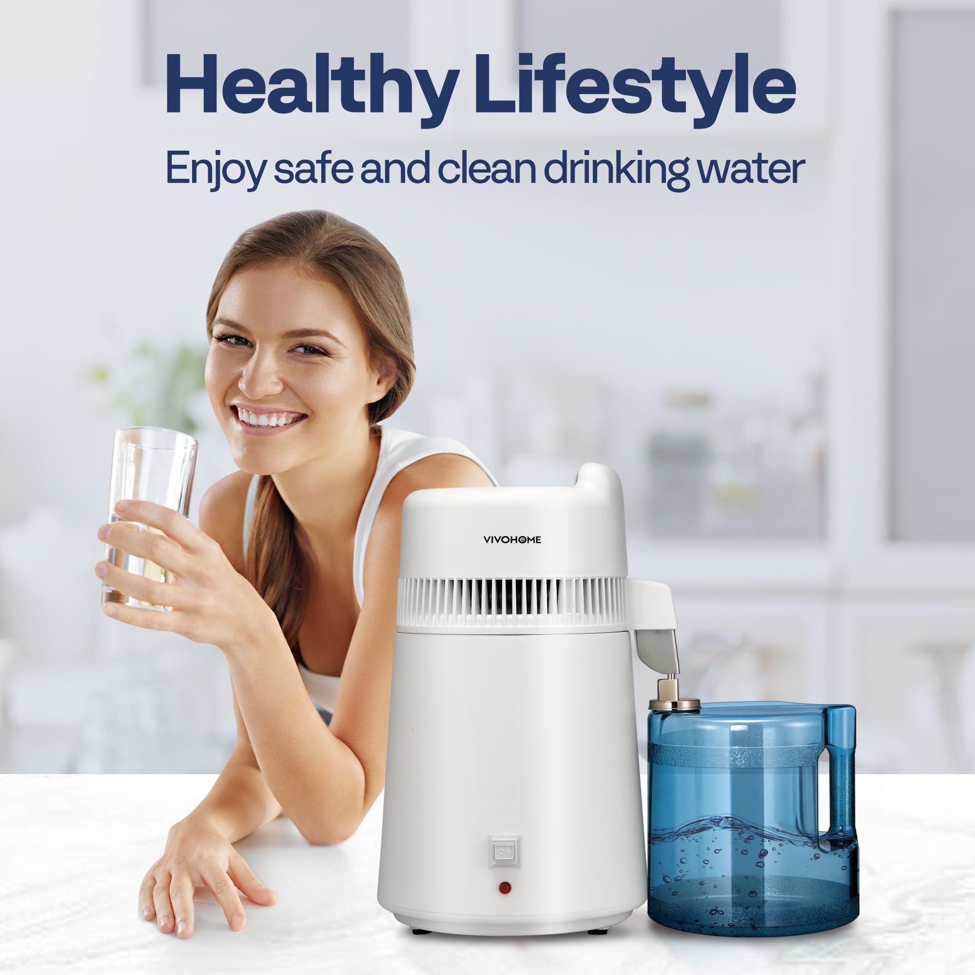 VIVOHOME distiller front view with display and controls for easy operation