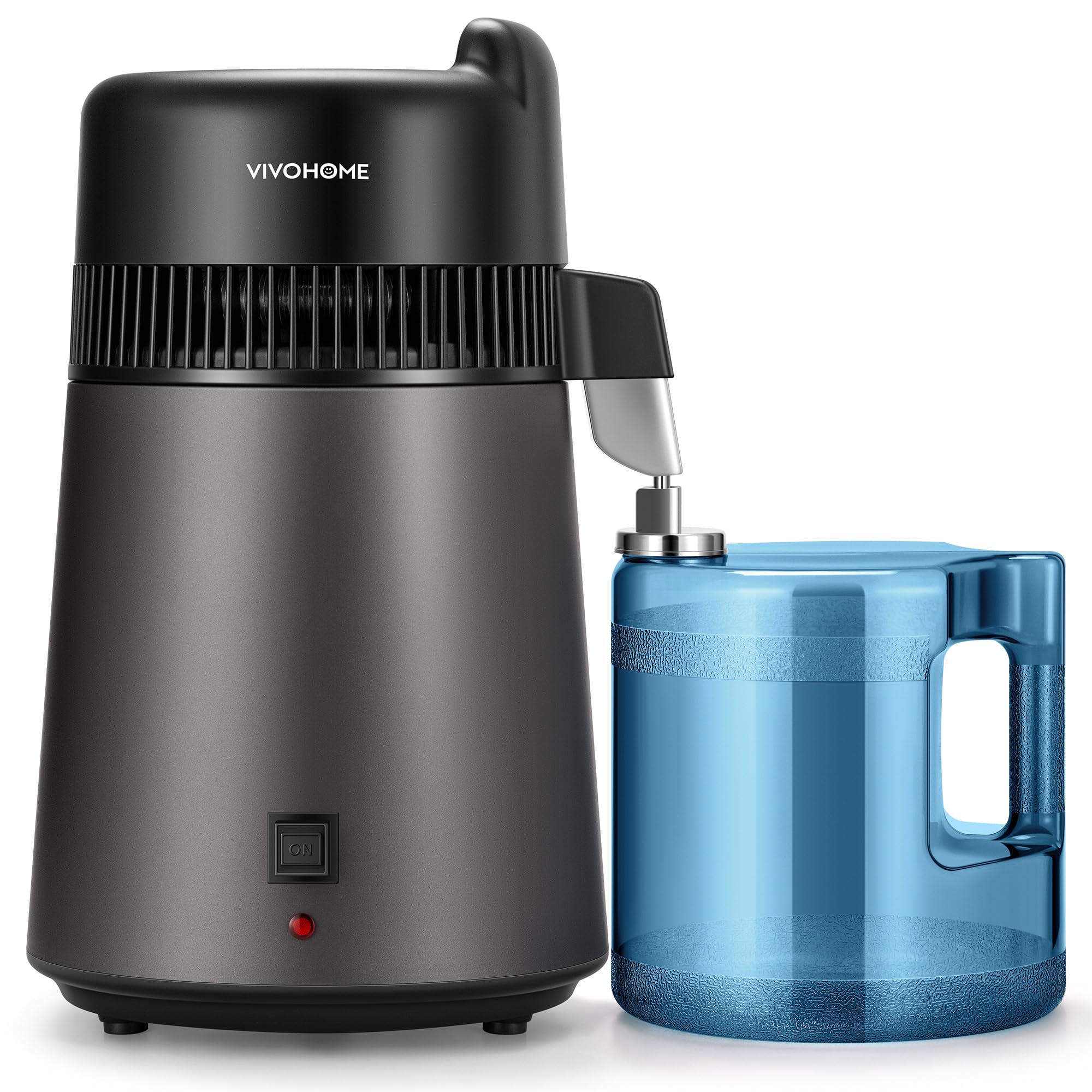 Vivohome water distiller front view for home use with compact countertop design
