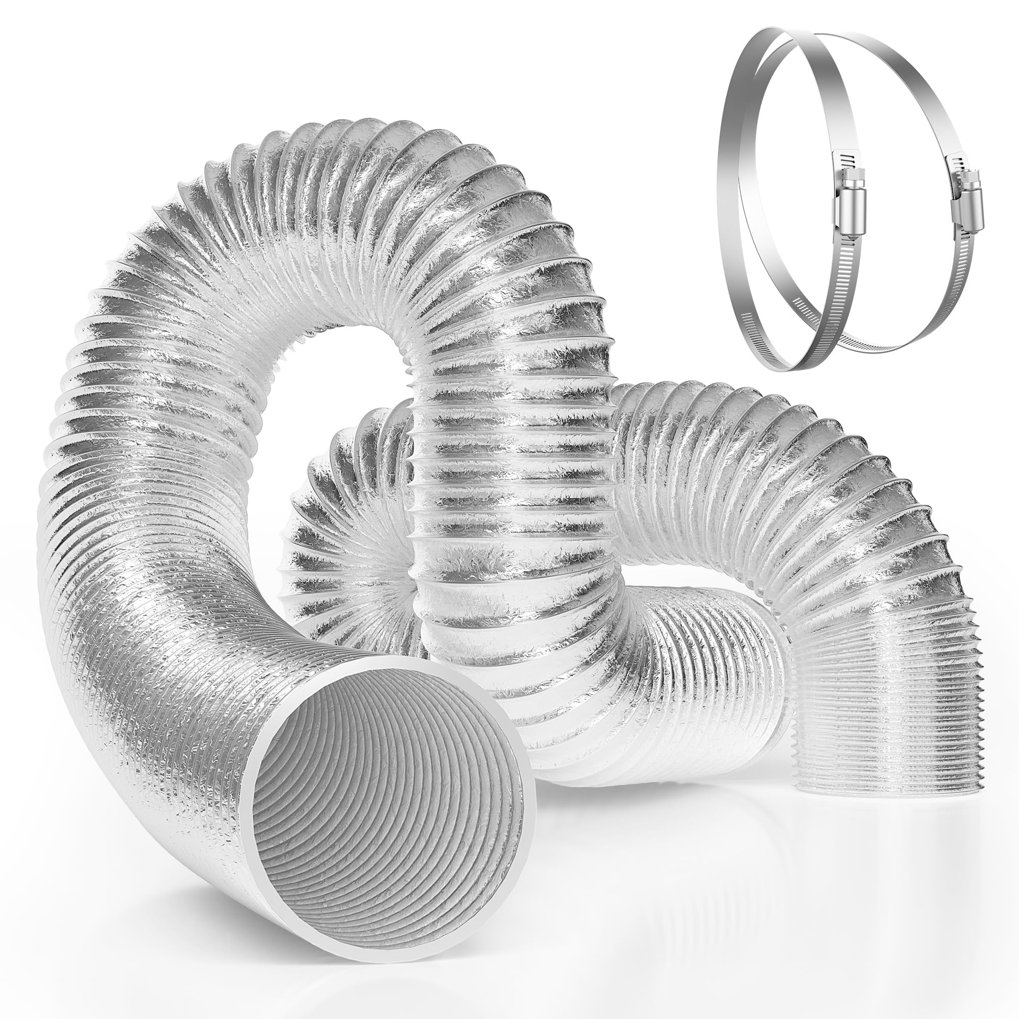 VIVOSUN 8-inch aluminum ducting full product view for versatile HVAC ventilation