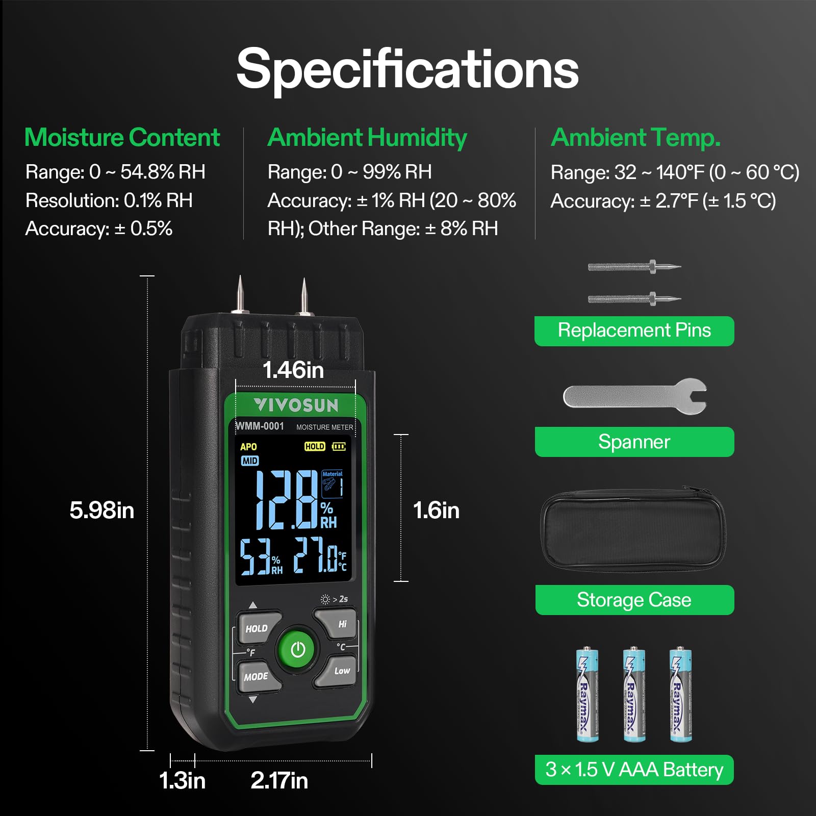VIVOSUN compact zippered case for portable moisture testing