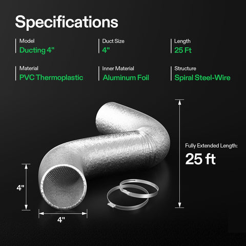 VIVOSUN ducting used for dryer and bathroom exhaust applications