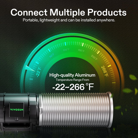 VIVOSUN flexible ducting with built-in steel wire adapts to layouts