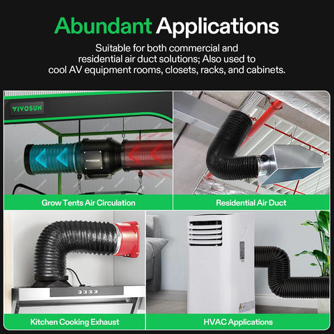 VIVOSUN flexible dryer vent duct adapts to tight spaces and bends smoothly.