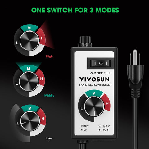 VIVOSUN grounded plug design enhances safe operation with inline fans.