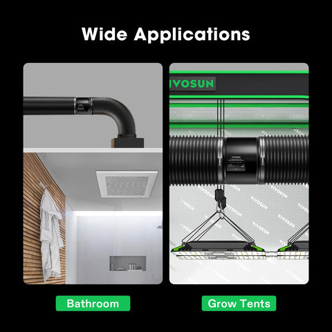VIVOSUN grow tent use as intake or exhaust fan improved airflow