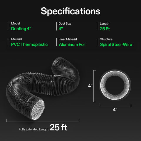 Grow tent ventilation with VIVOSUN duct system for airflow management.