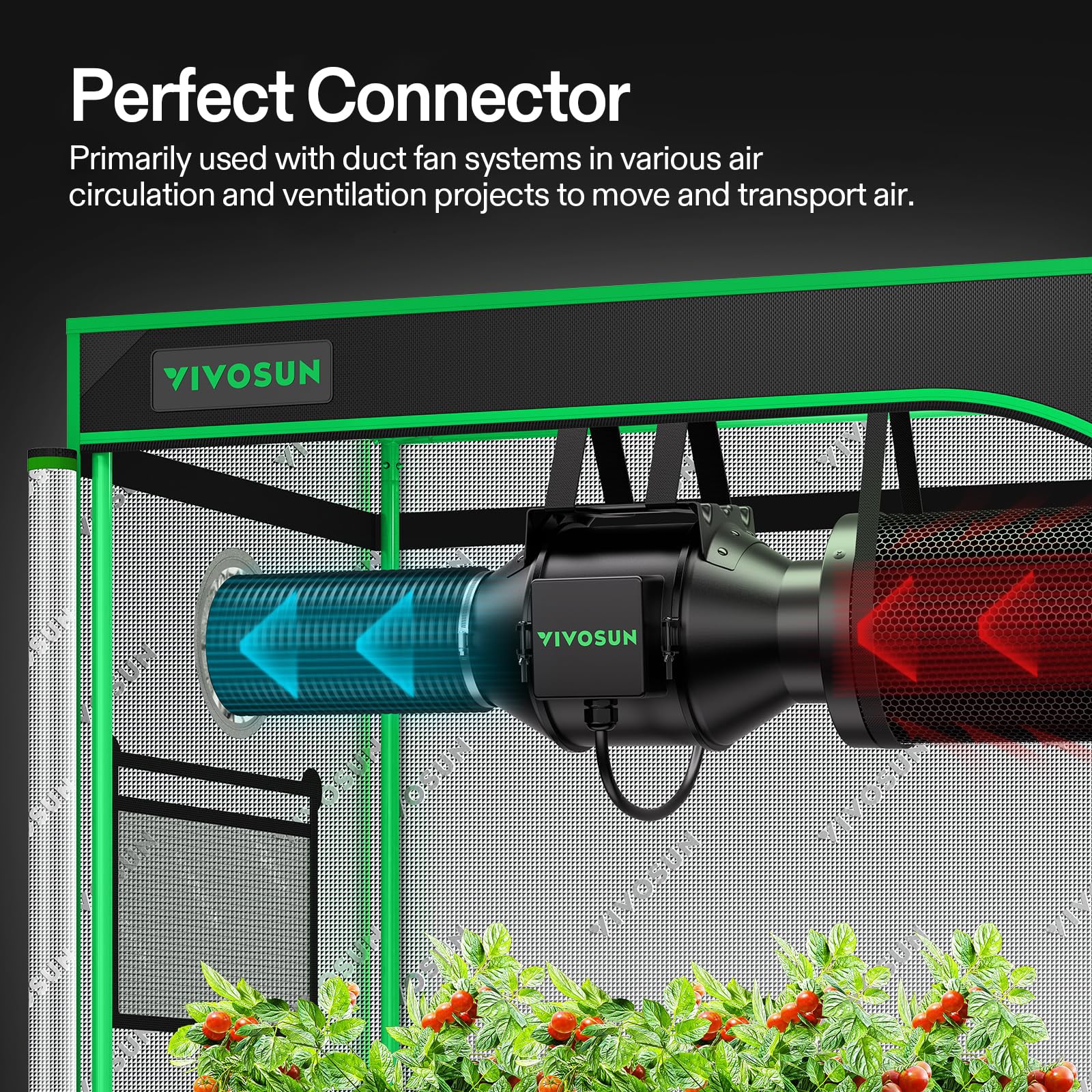VIVOSUN heavy-duty clamps included for secure air-tight sealing.