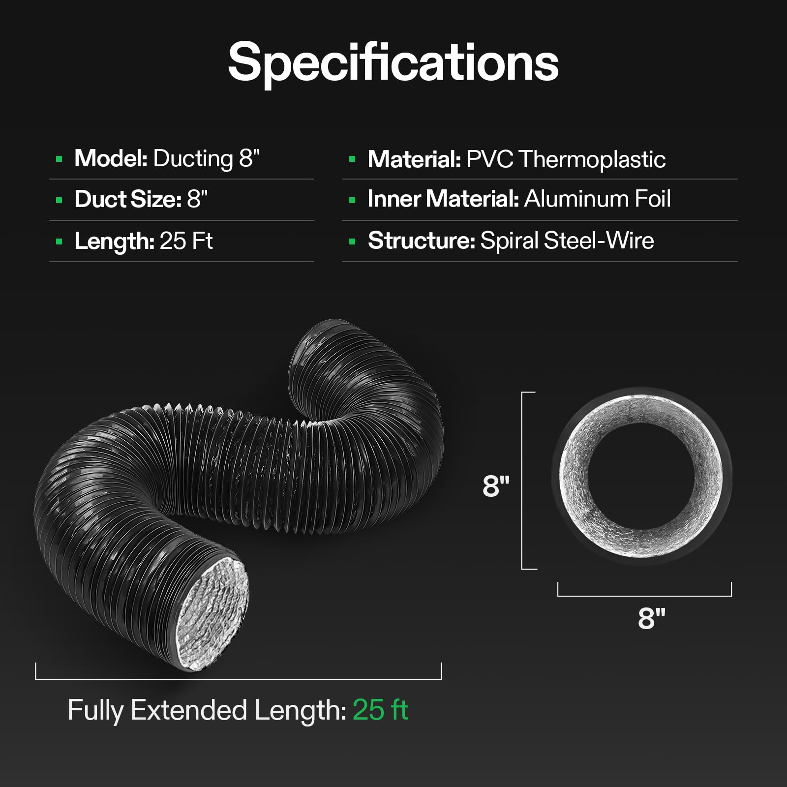 VIVOSUN HVAC ventilation ducting suitable for various home projects and setups.