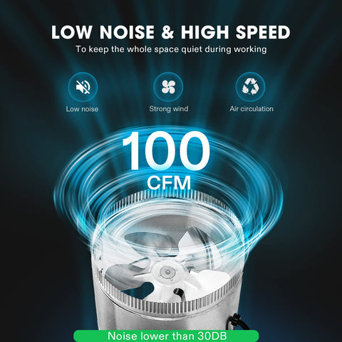 VIVOSUN low noise centrifugal impeller operates quietly for daily use.