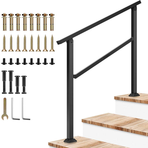 VIVOSUN outdoor handrail on a 3-step concrete stair providing stable support