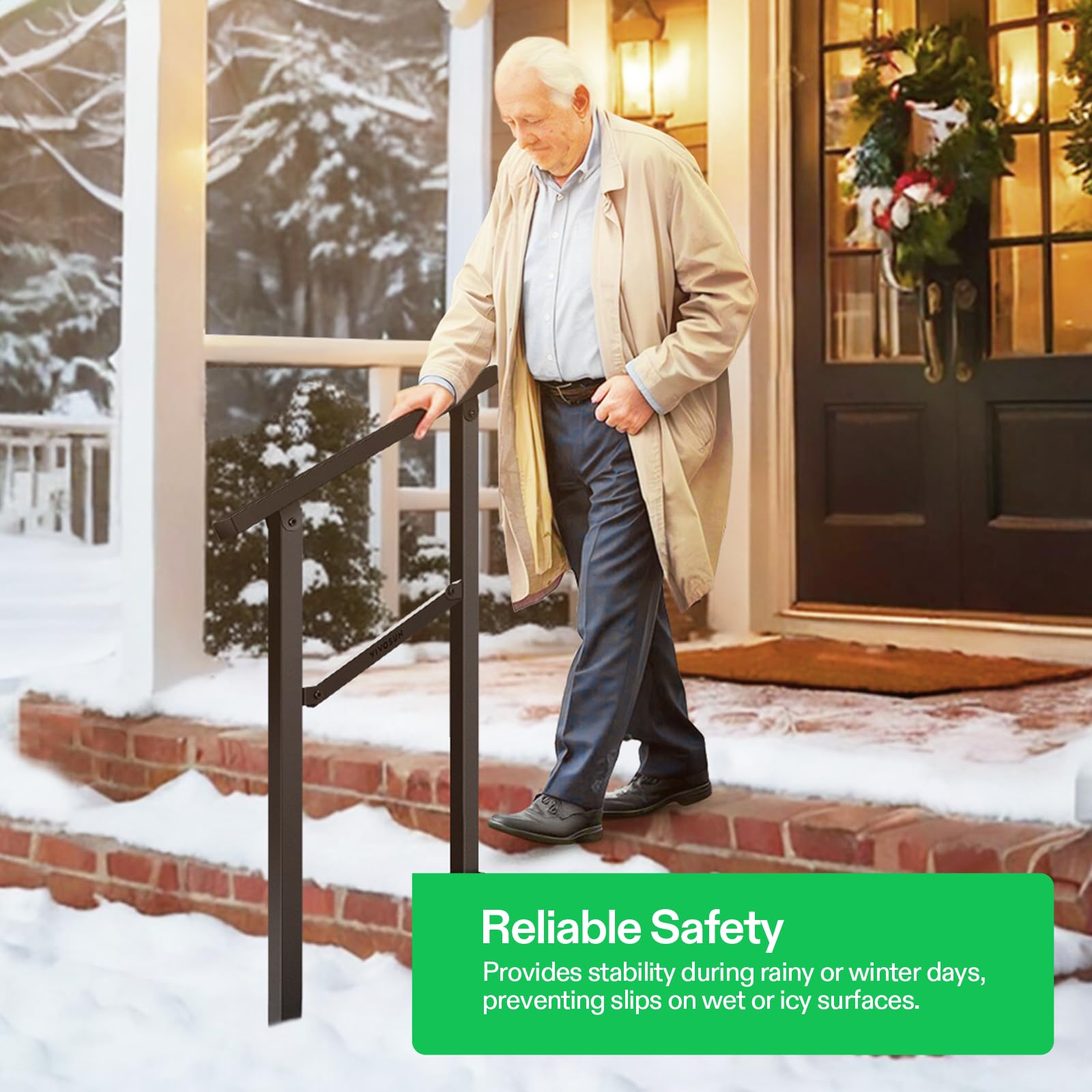 VIVOSUN outdoor handrail adjustable angle offers flexible height alignment.