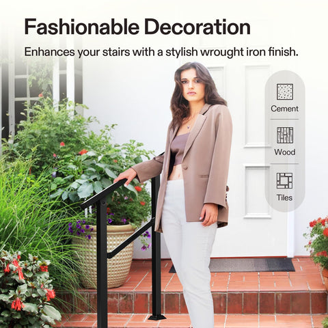 VIVOSUN outdoor handrail with black finish adds durable, weather-ready style.