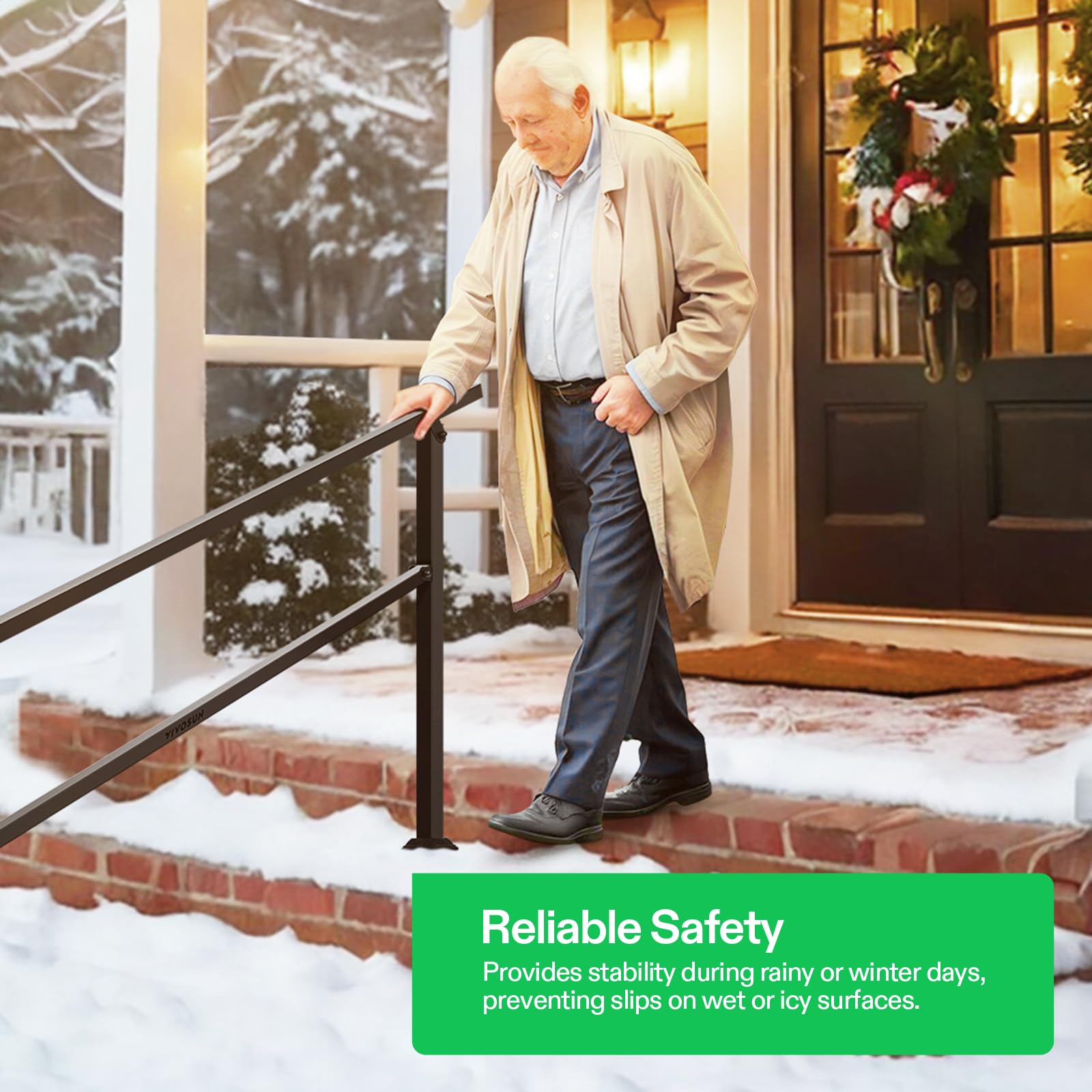 VIVOSUN weather-resistant handrail withstands rain and snow