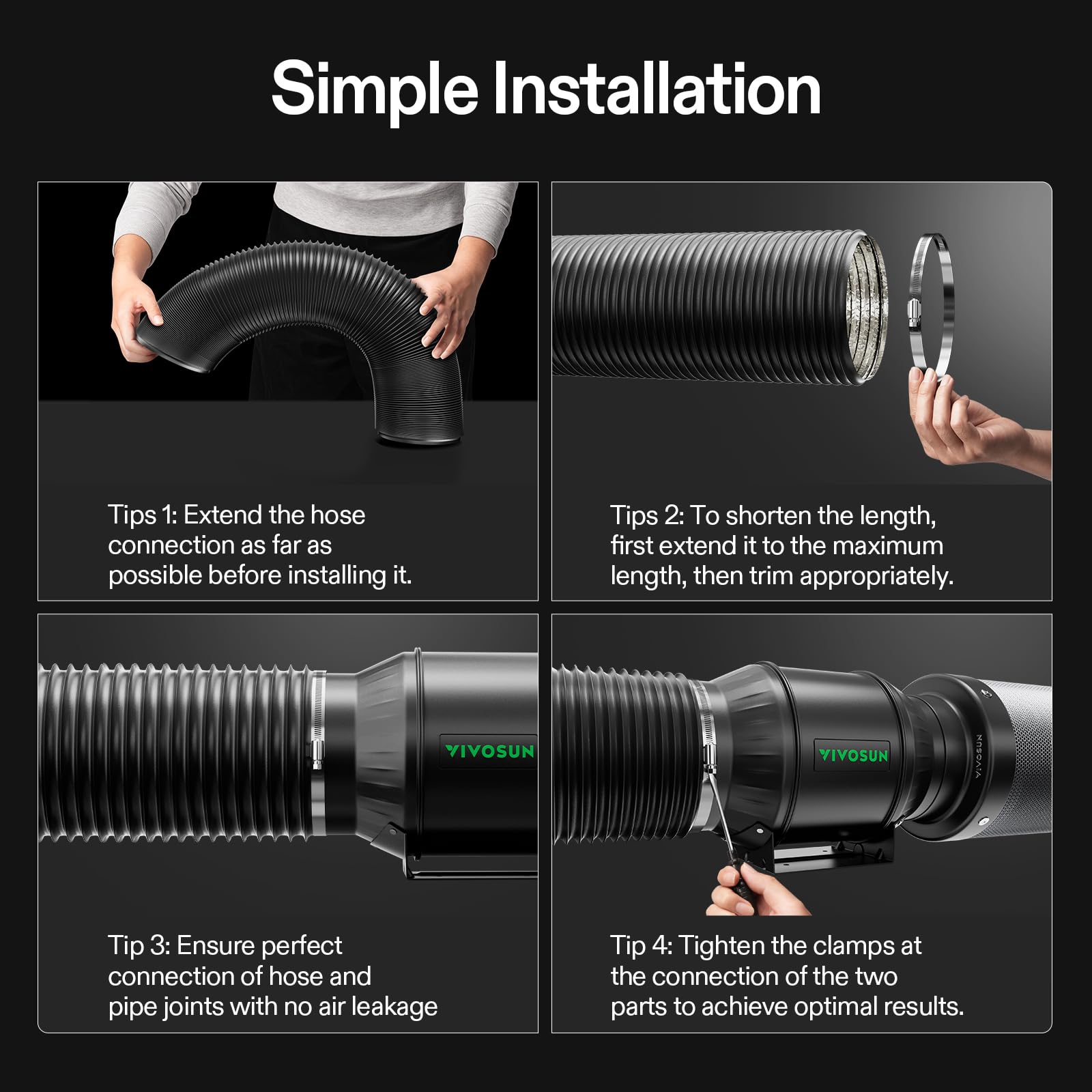 VIVOSUN portable installation kit enables quick, tool free setups