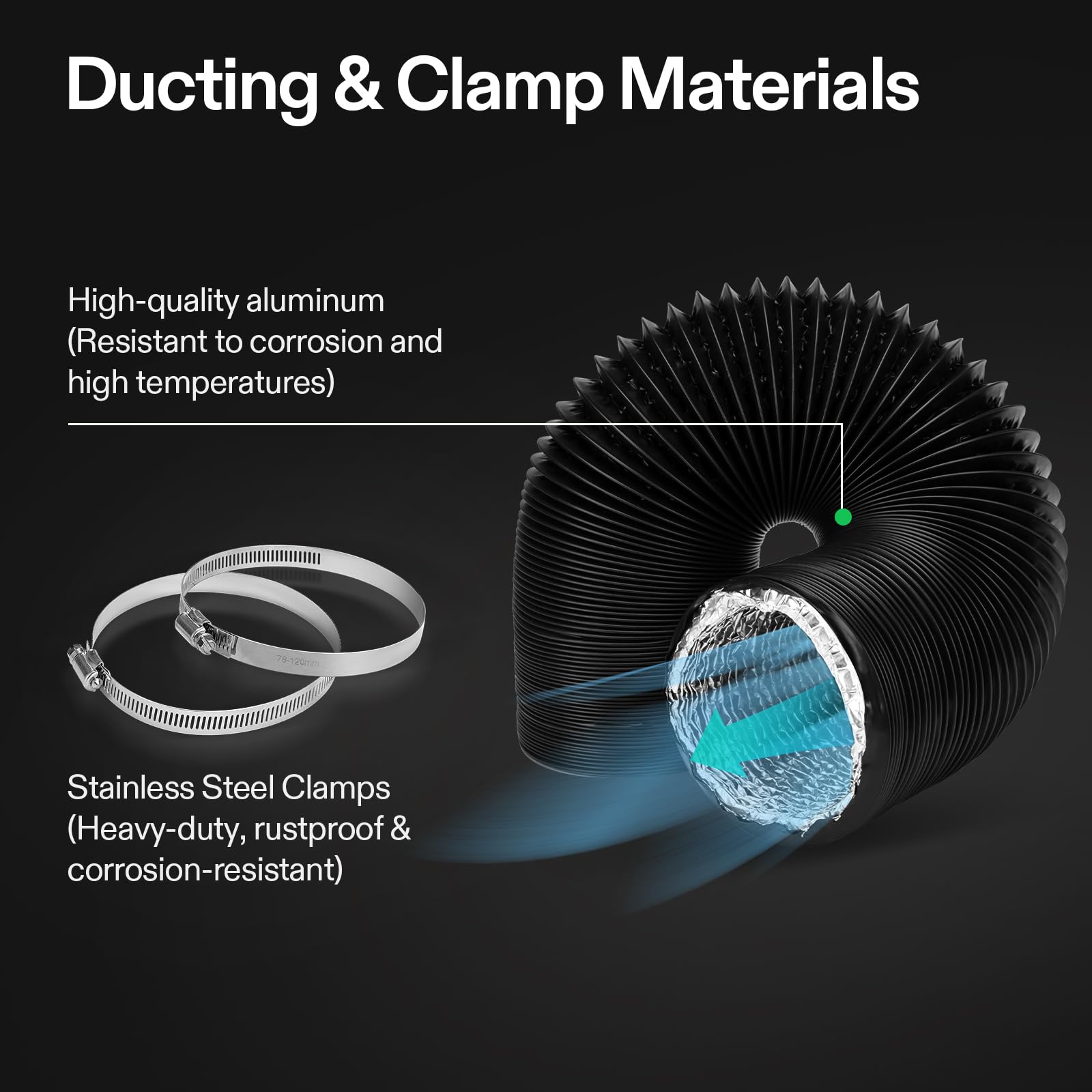 VIVOSUN stainless steel clamps secure connections for a leak free setup
