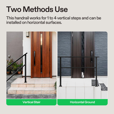 Supports balance for elderly and children on outdoor stairs.