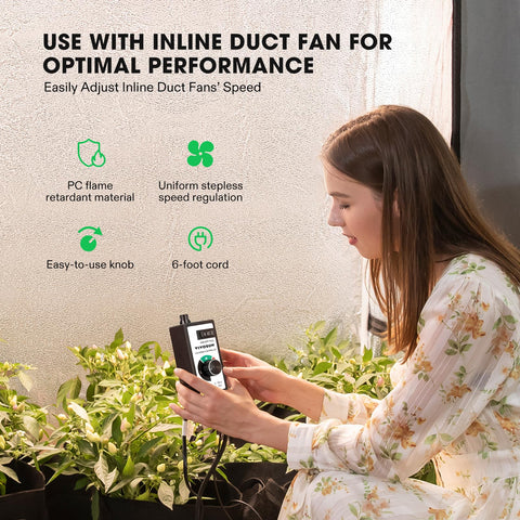 VIVOSUN three-speed switch for customizable ventilation in any setup.