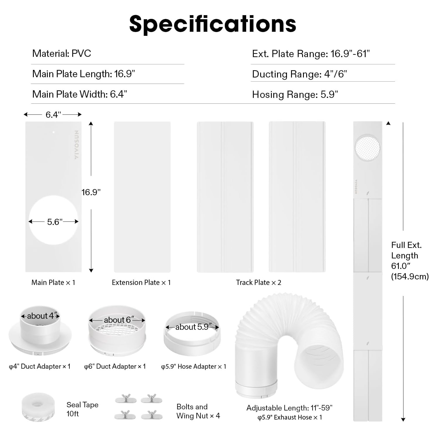 VIVOSUN bolts and wing nuts for quick sturdy assembly.