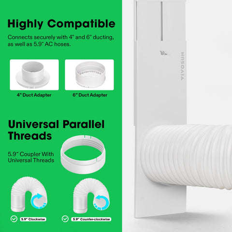 VIVOSUN 5.9 inch hose adapter for compatible ducting connections.