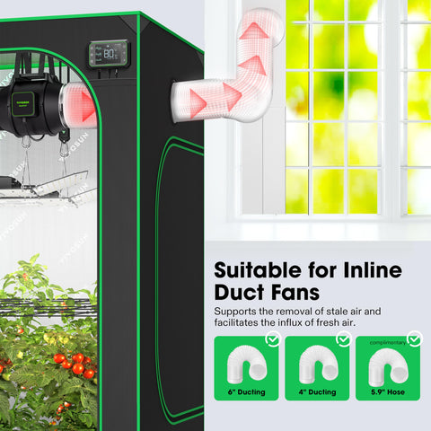 VIVOSUN window duct kit track plates for precise sliding window fit.