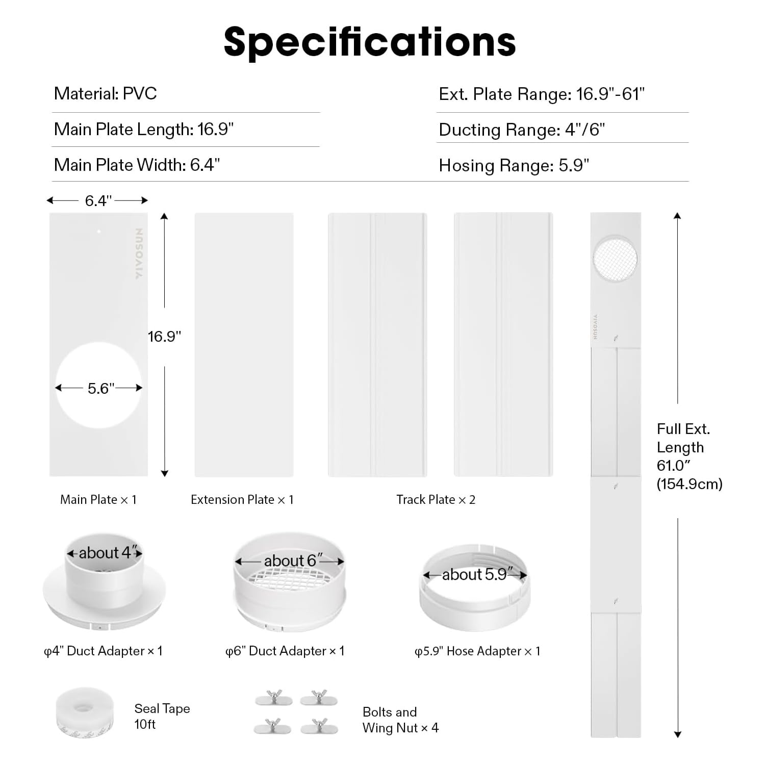 Broad compatibility of the VIVOSUN vent kit with HVAC, dryers, and inline fans