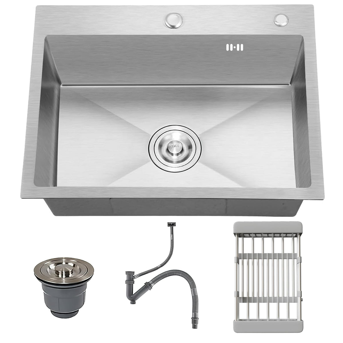 Vivrhintty 24-inch sink top-mount with nano coating shows a glossy, stain-resistant finish.