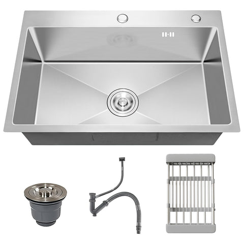 Vivrhintty 30-inch workstation sink with single bowl for easy kitchen cleanup