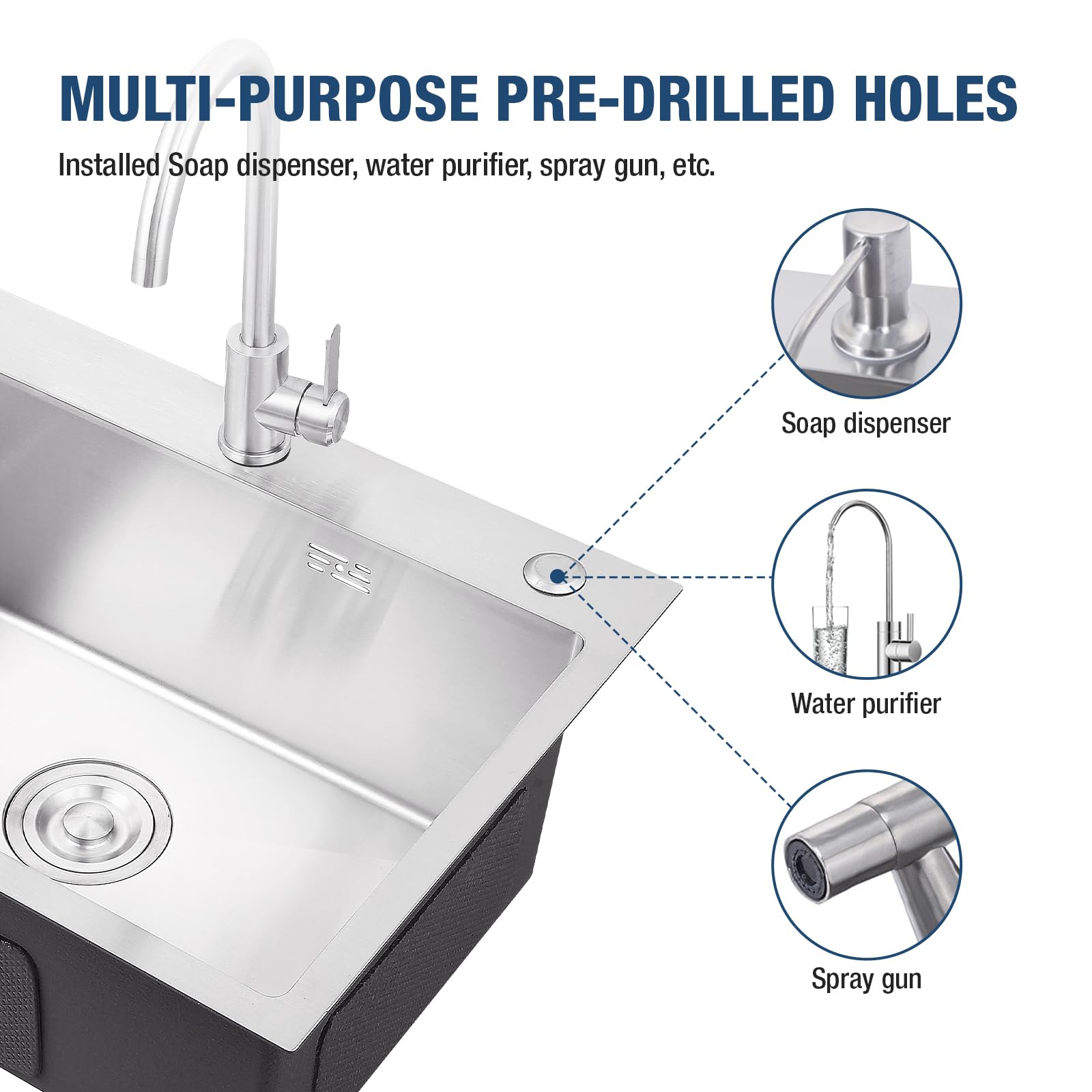 Vivrhintty drop-in and undermount options offer flexible installation to suit countertops.