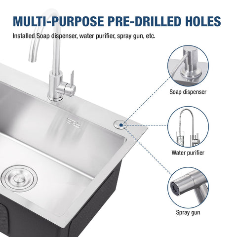 Vivrhintty drop-in and undermount options offer flexible installation to suit countertops.