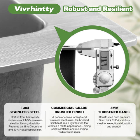 Vivrhintty integrated workstation supports prep and rinsing for efficient kitchen tasks.