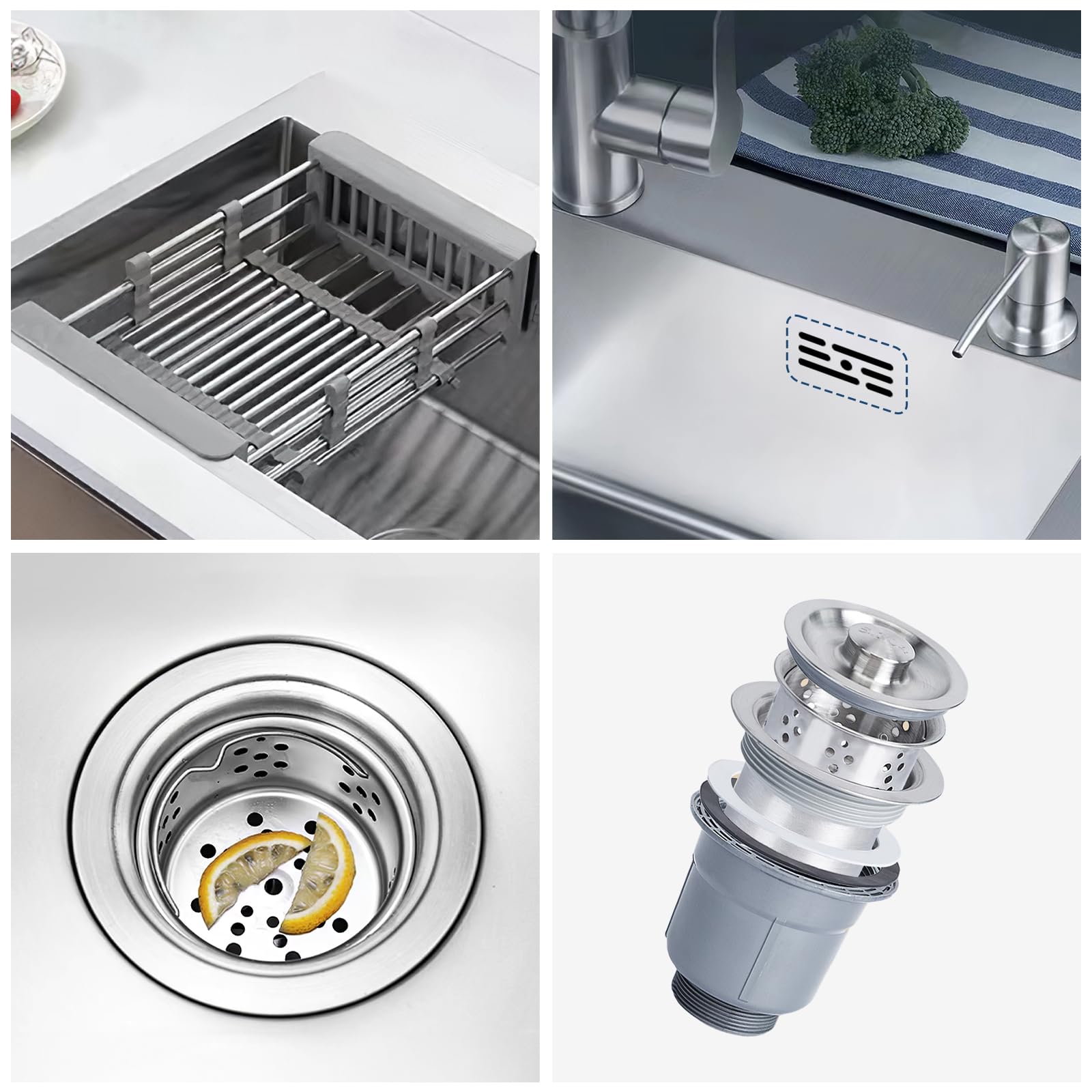 PVC+PP drain kit included for straightforward plumbing connections