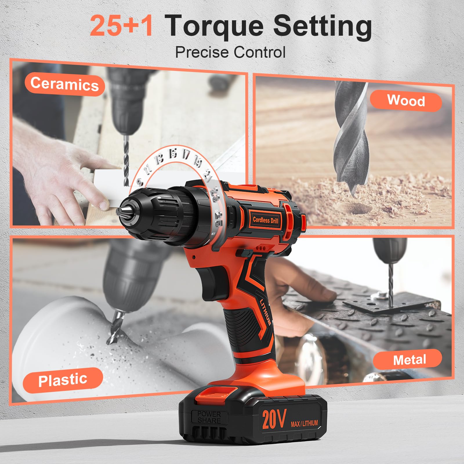 VIWKO 20V power drill with 2.0Ah pack for reliable, portable power.