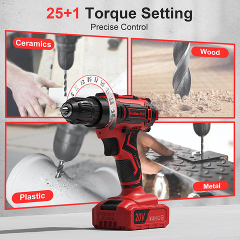 VIWKO drill with 3/8-inch keyless chuck for quick bit changes