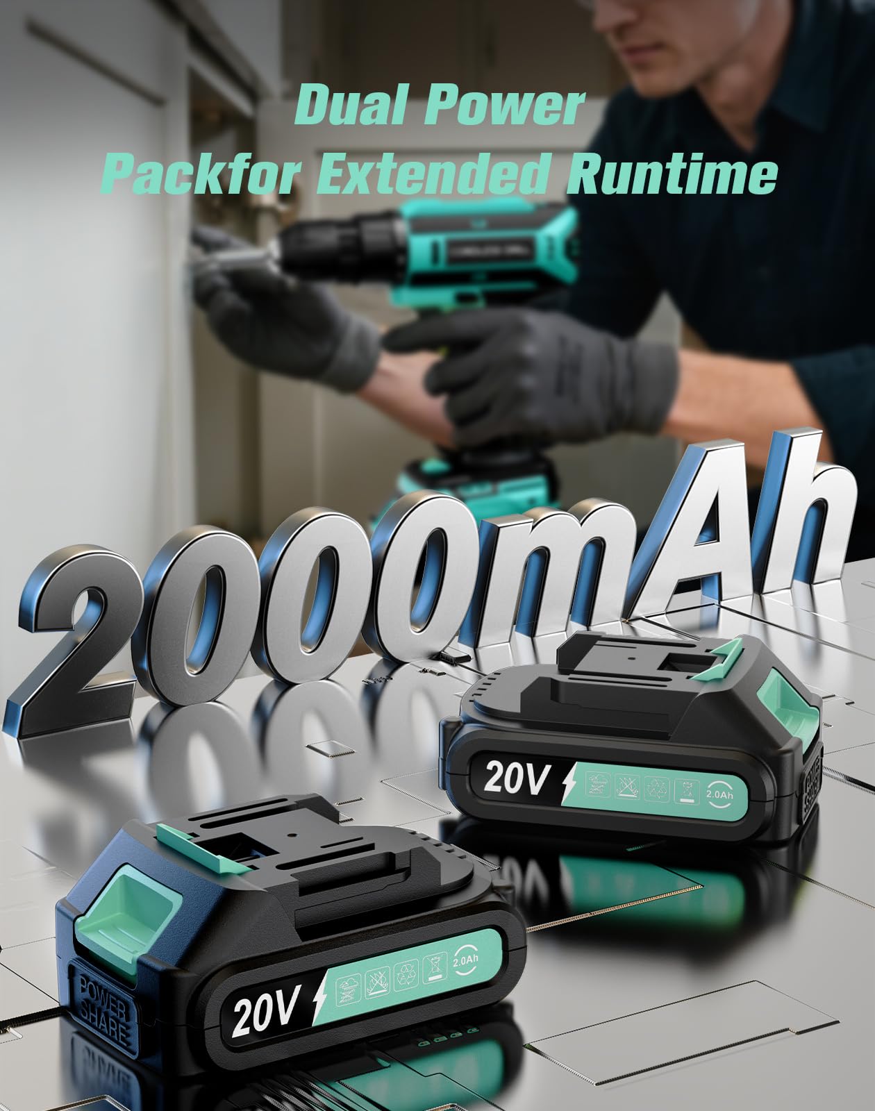VIWKO 3/8-inch keyless chuck enables quick accessory changes during tasks.
