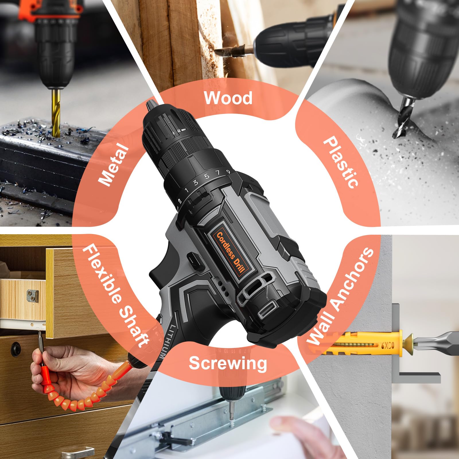 VIWKO 60-minute fast charging keeps the drill ready for quick turnarounds