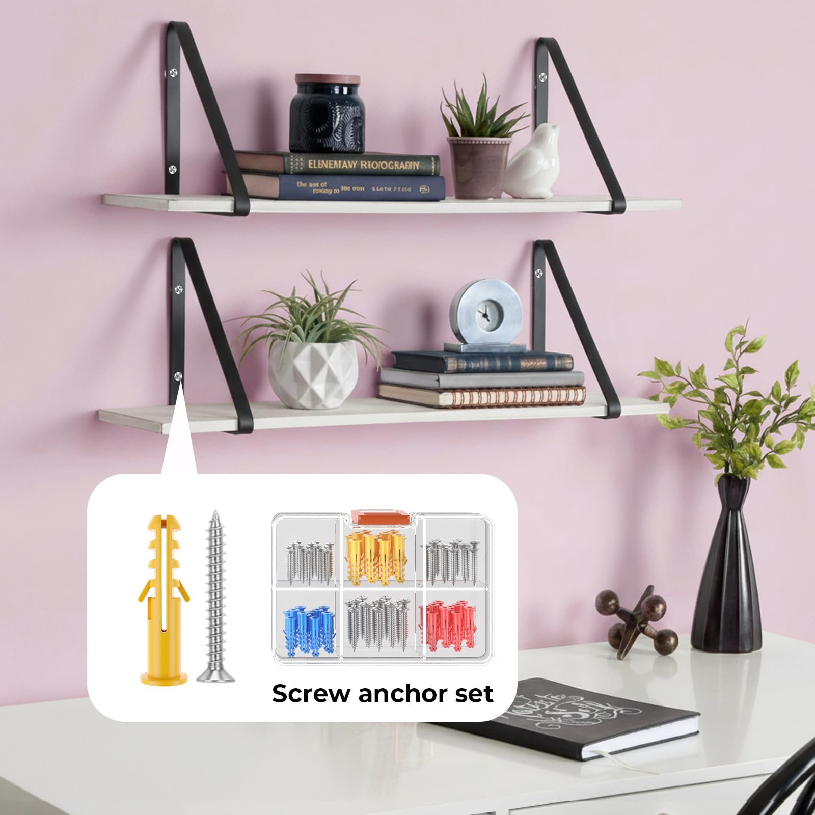VIWKO 92-piece accessory kit including bits, anchors, and screws for versatile projects