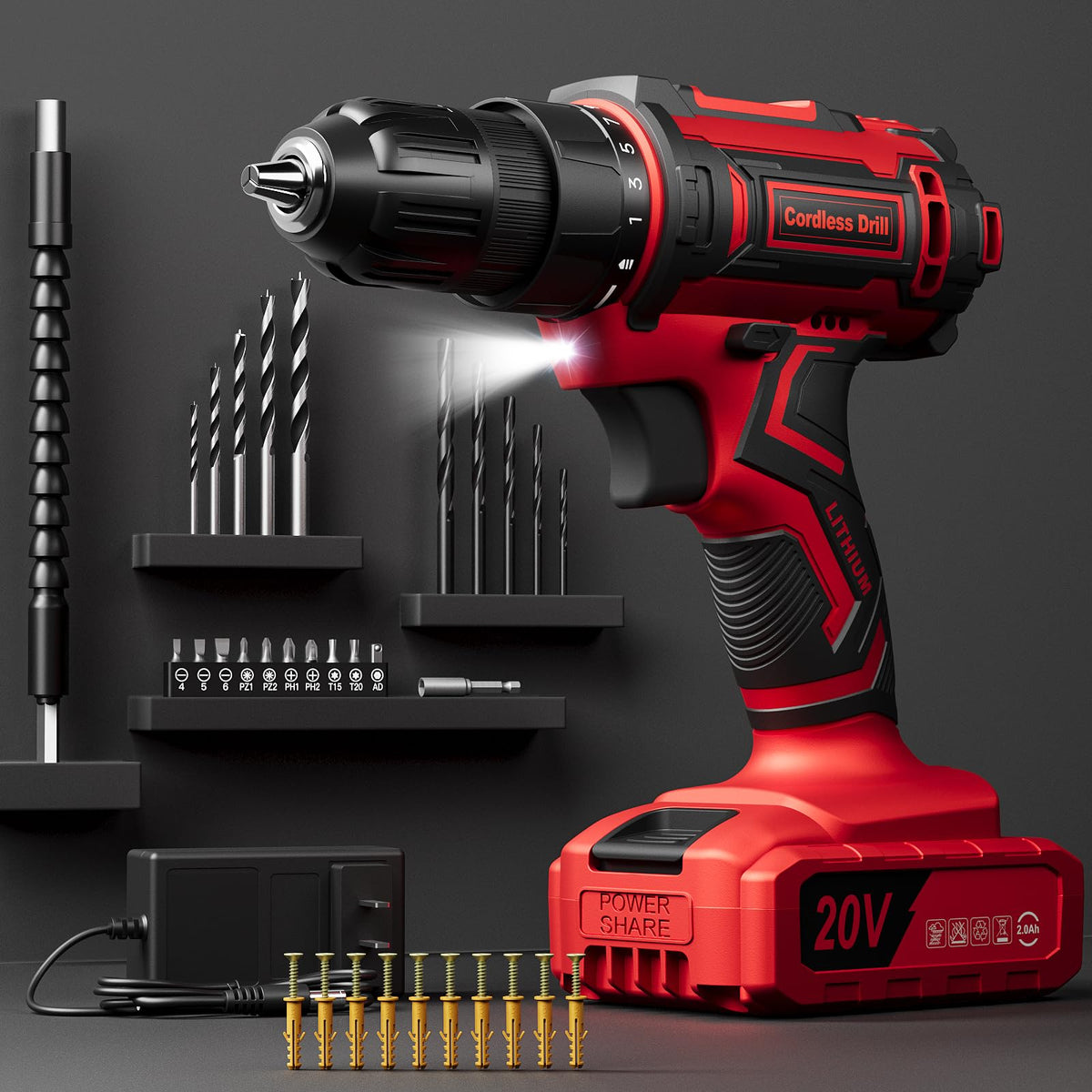 VIWKO cordless drill set 20V with compact design for home projects