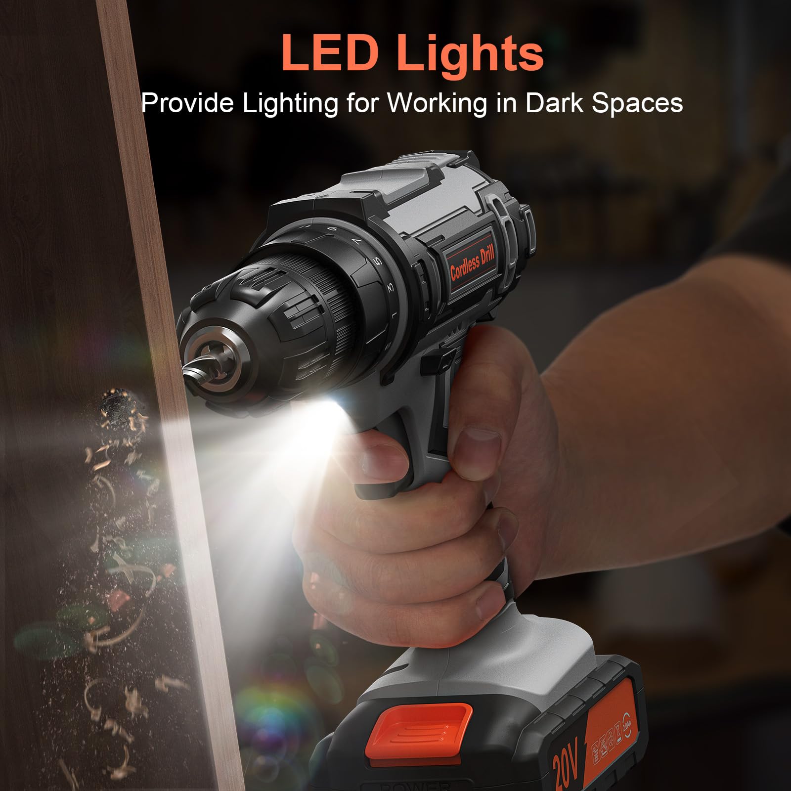 VIWKO built in LED light illuminates dark work areas for accurate tasks