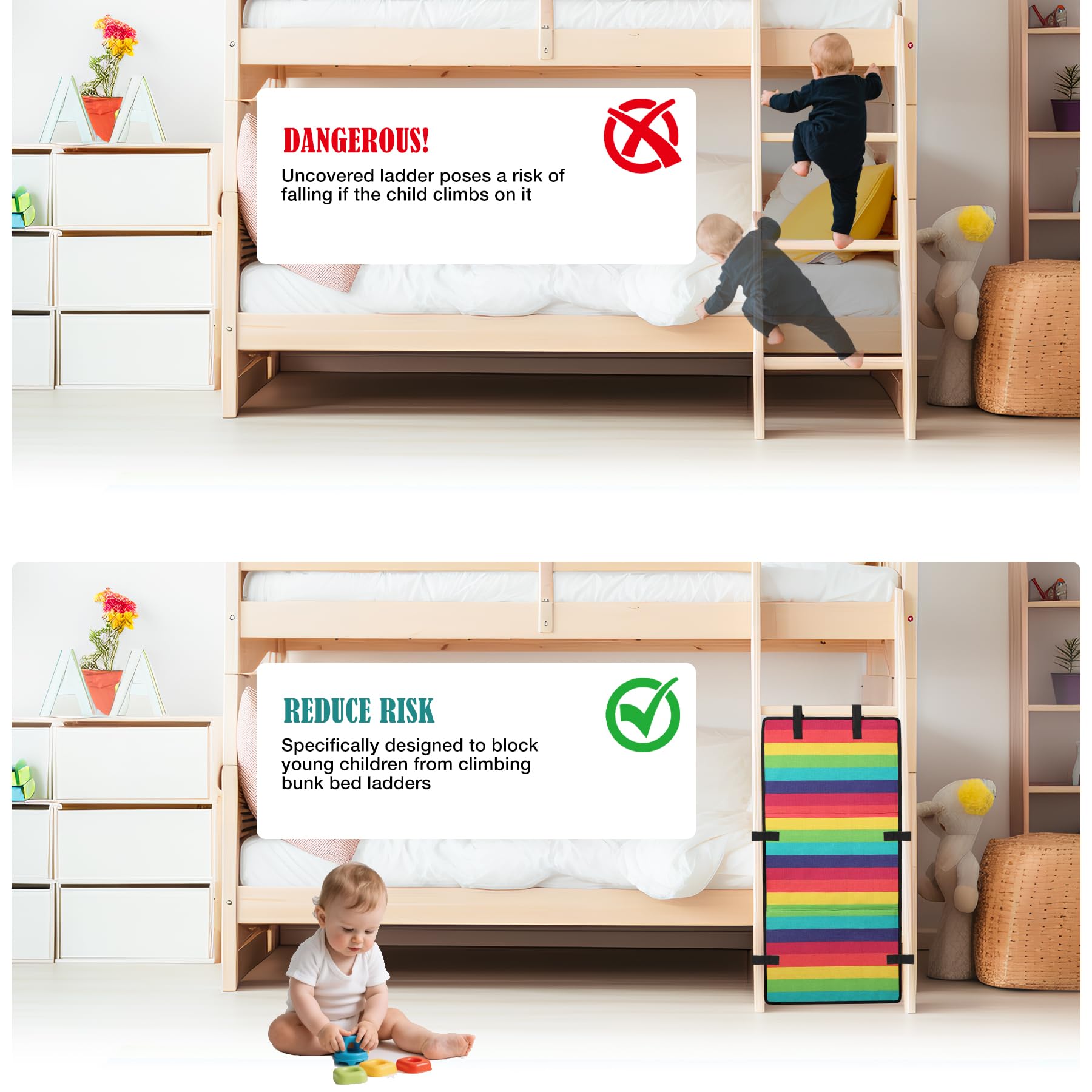 Vizava folded ladder cover shown for compact storage when not in use.