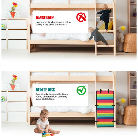 Vizava folded ladder cover shown for compact storage when not in use.
