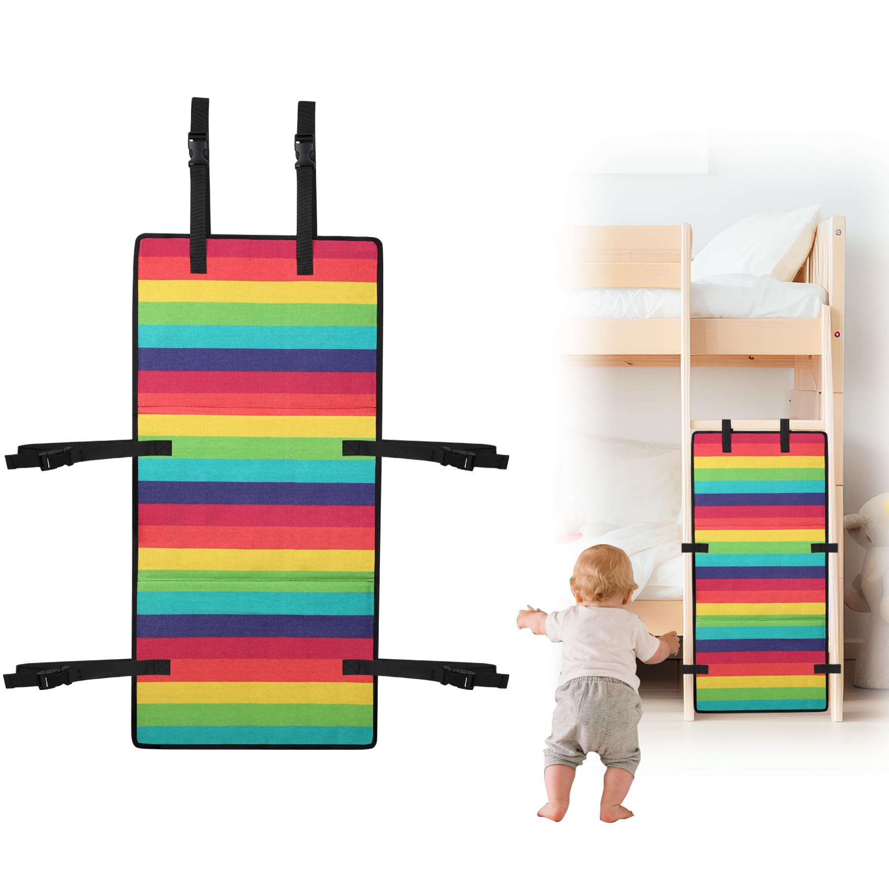 Vizava bunk bed ladder guard pad protects children from climbing risk.